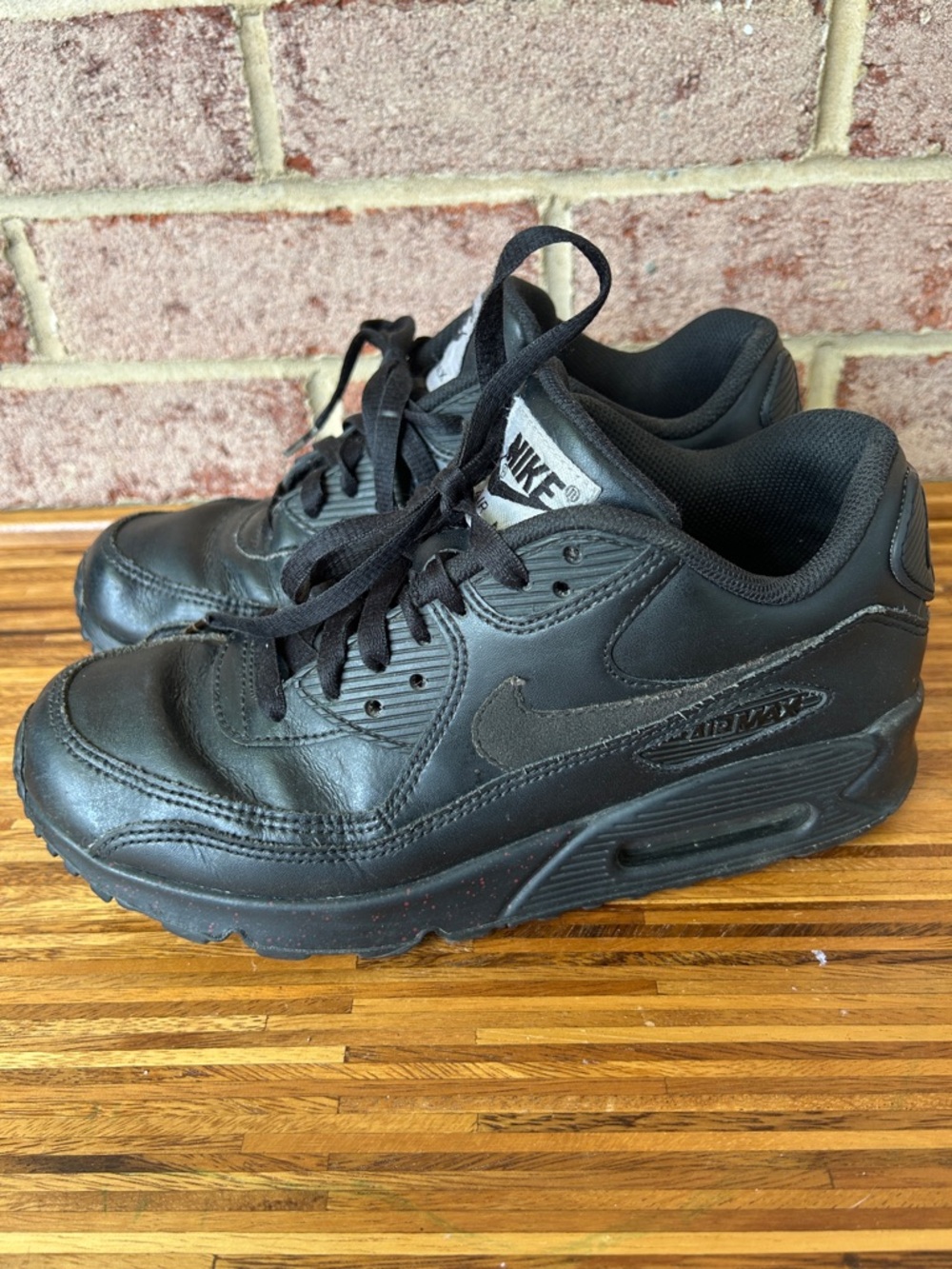 Nike Air Max 90 Leather All Black NIKEiD Custom | Women’s 7.5